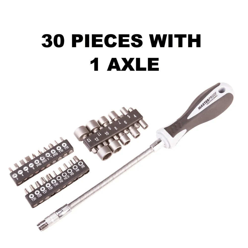 31-Piece Precision Screwdriver Bits Set | Nut Driver, Hex, PC, Phone Tool Kit