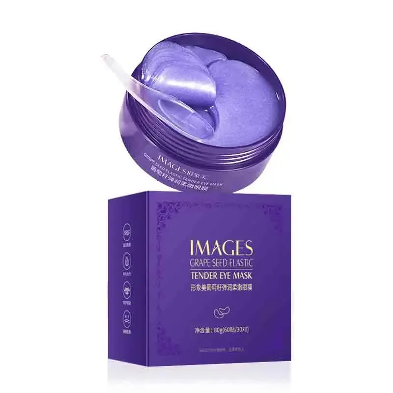 60 Piece Grape Crystal Collagen Eye Mask Anti Dark Circles Bags Aging Moisturizing Patches For Eyes