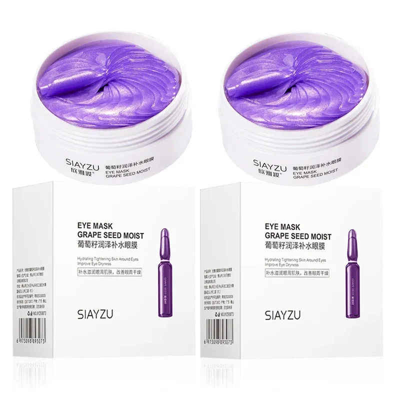 60 Piece Grape Crystal Collagen Eye Mask Anti Dark Circles Bags Aging Moisturizing Patches For Eyes
