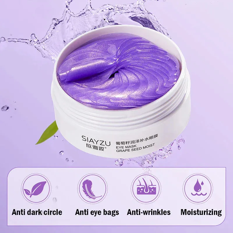 60 Piece Grape Crystal Collagen Eye Mask Anti Dark Circles Bags Aging Moisturizing Patches For Eyes