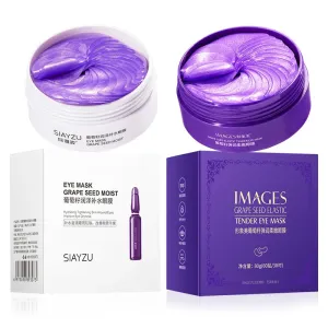 60 Piece Grape Crystal Collagen Eye Mask Anti Dark Circles Bags Aging Moisturizing Patches For Eyes