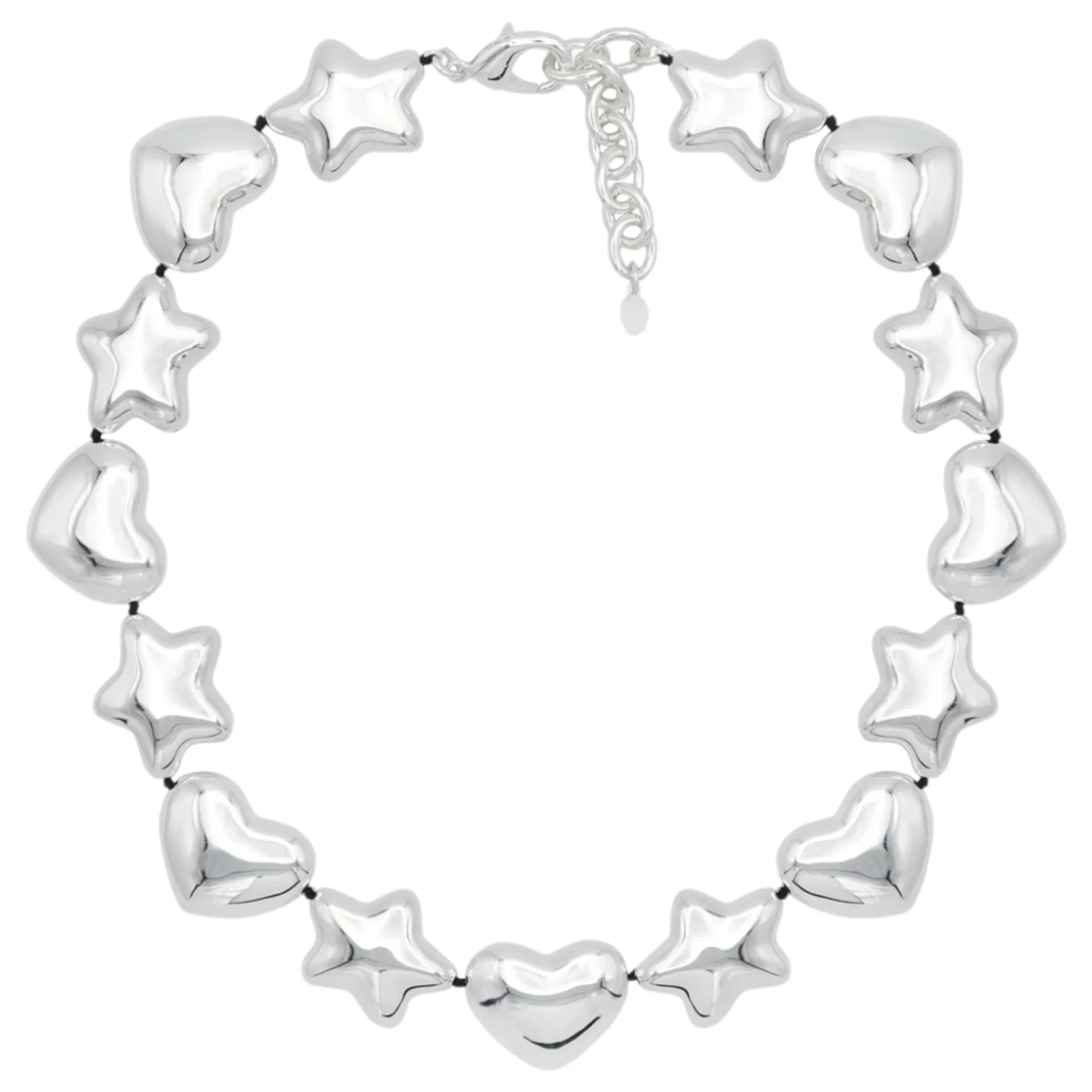 BEANS NECKLACE / SHINY SILVER