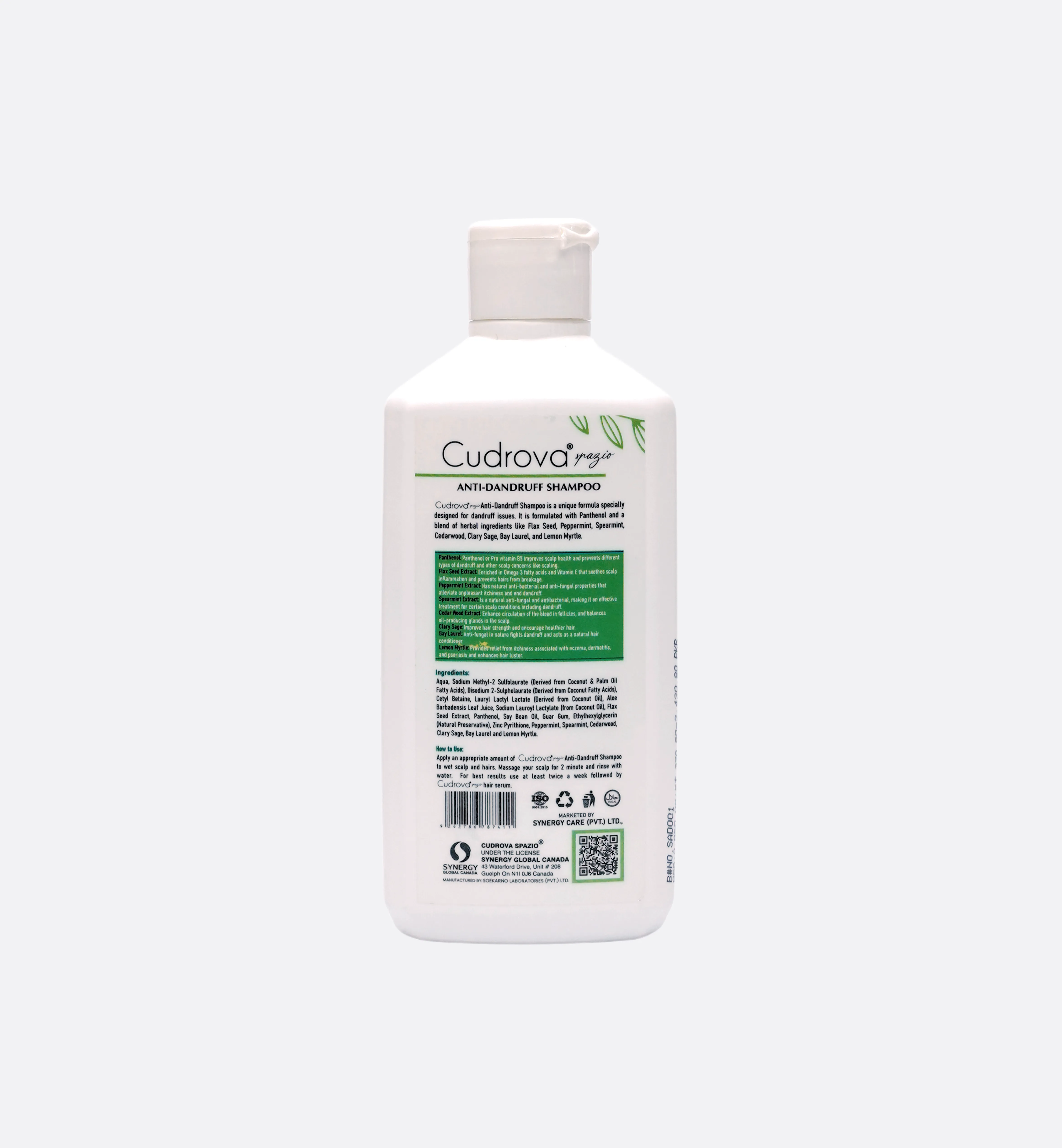 Cudrova Spazio Anti-Dandruff Shampoo Sulfate, silicone & paraben Free For All Skin Types