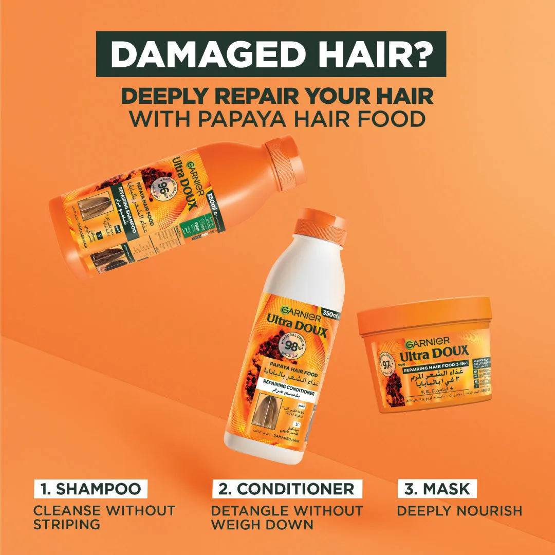 Garnier Ultra Doux Hair Food Shampoo Papaya 350 ML