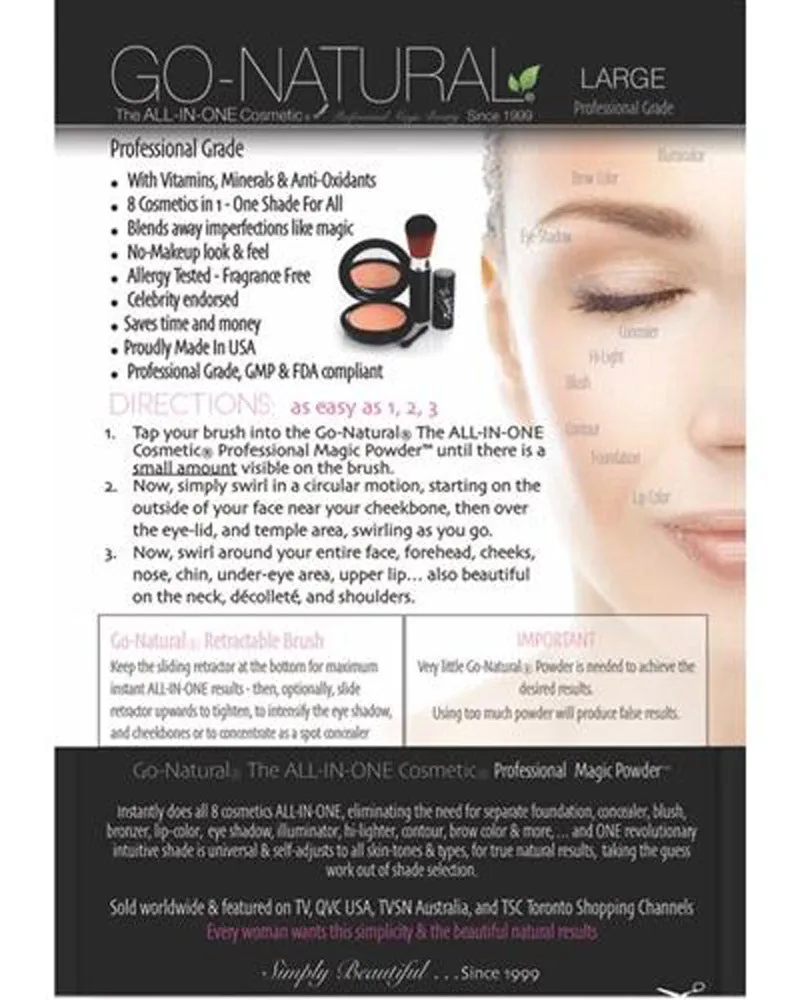 Go-Natural Original Large Round Compact Kit - The ALL-IN-ONE Cosmetic Kit