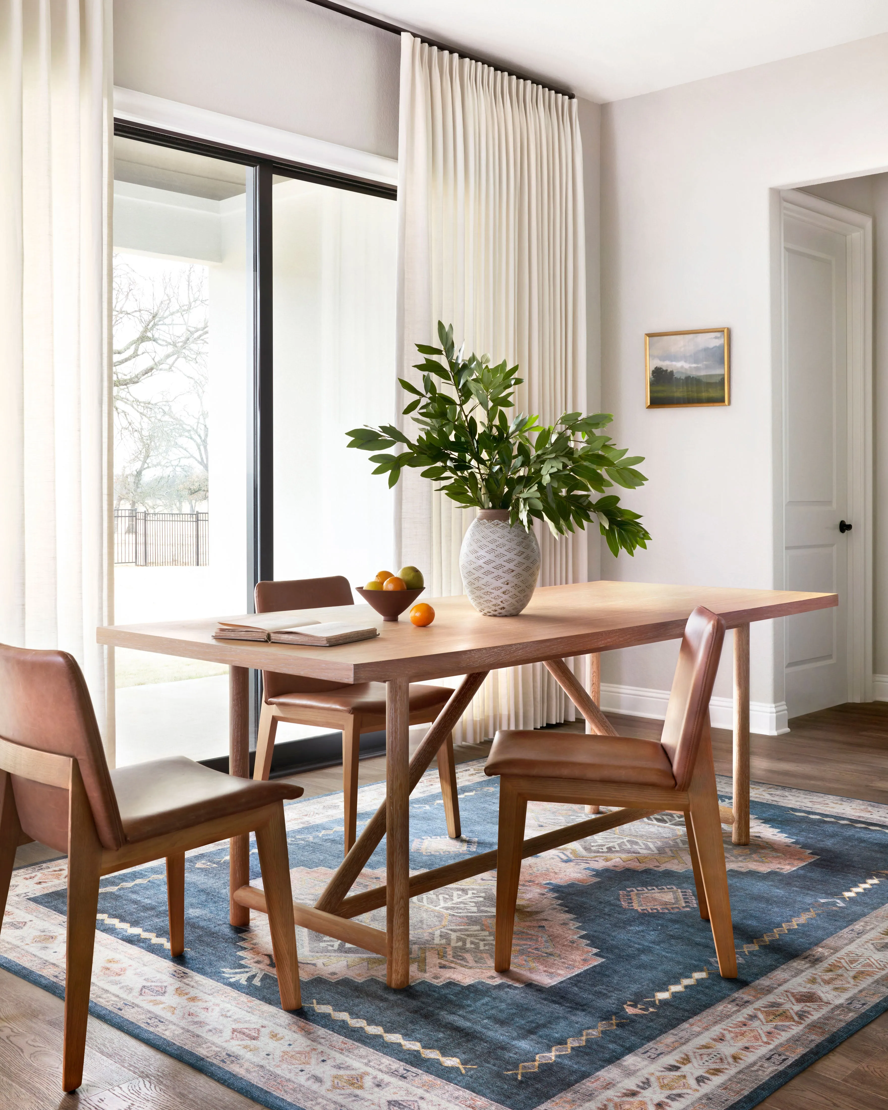 Heidi Rug in Denim & Blush