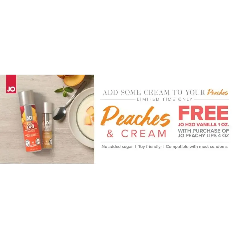Jo H20 Peaches Lips 4 oz. & Vanilla Cream 1 oz.