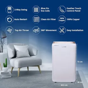 Lloyd 1.0 Ton Portable AC GLP12B01TP (Copper , White with Golden Deco Strip )