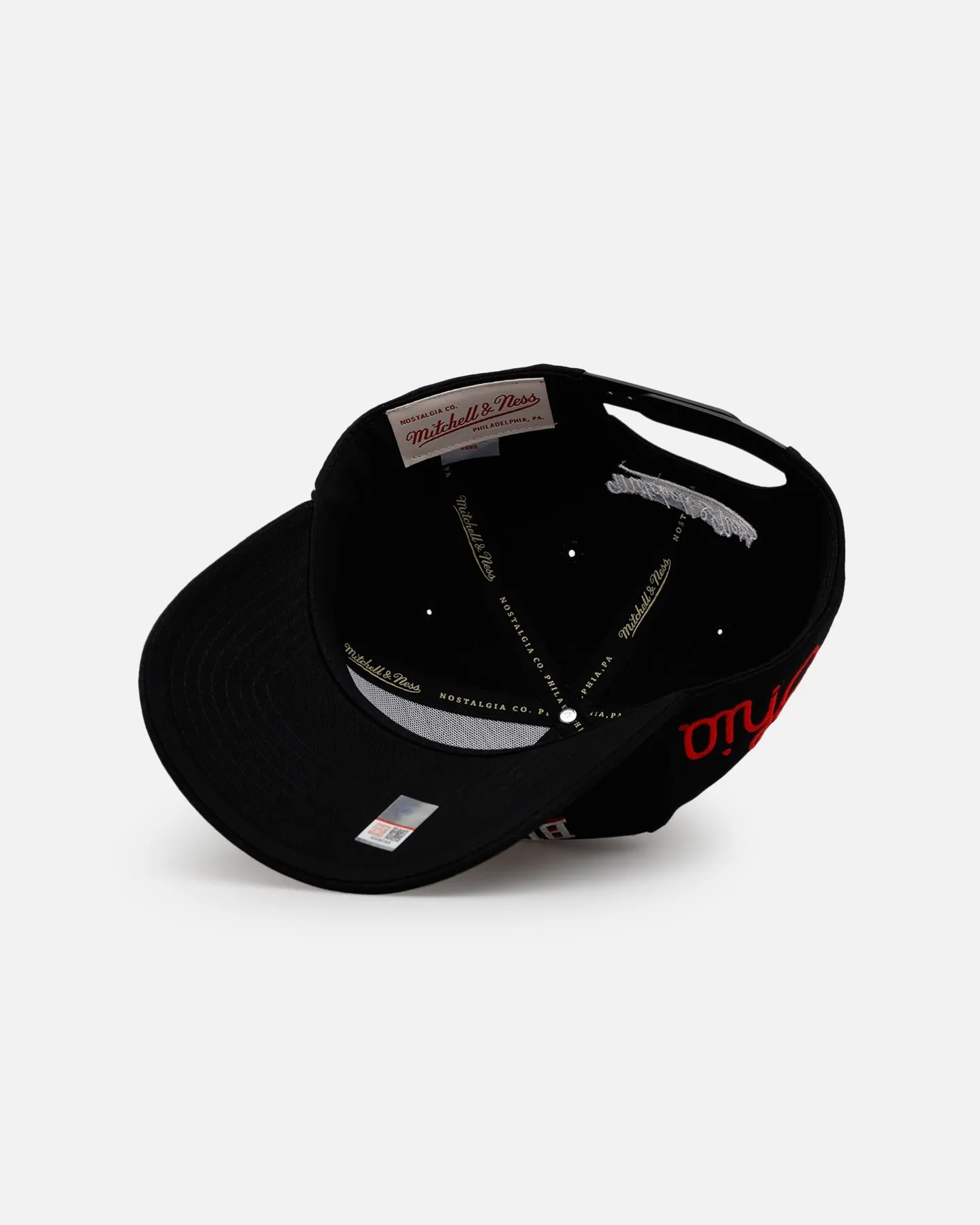 Mitchell & Mess Ohio State Buckeyes 'Shadow Script' Pro Pinch Snapback Black