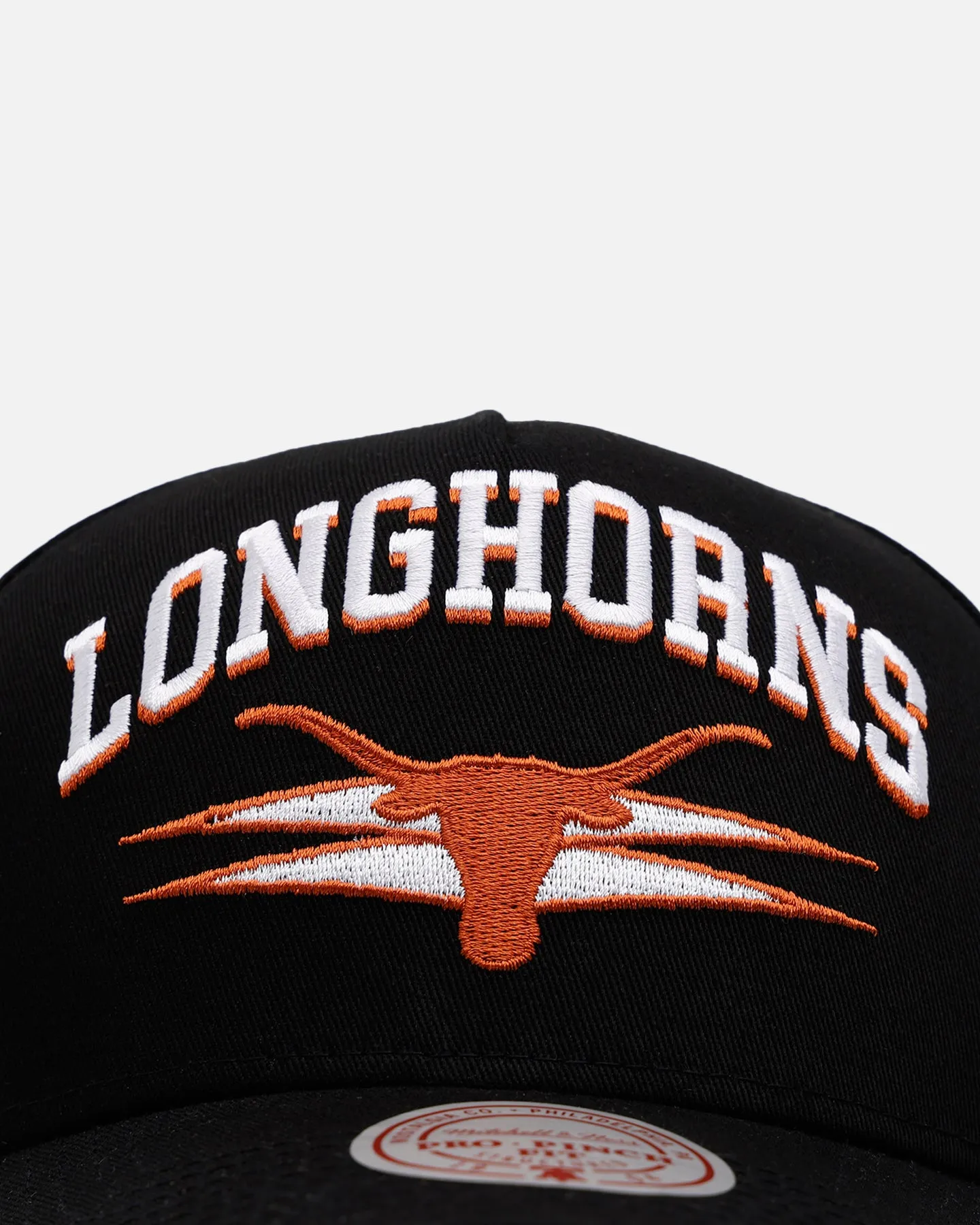 Mitchell & Mess Texas Longhorns 'Shadow Script' Pro Pinch Snapback Black