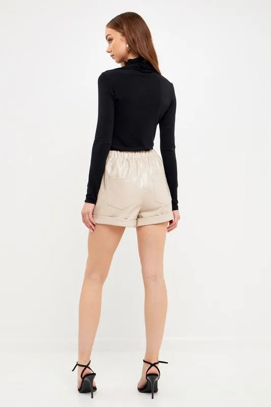 Shiny Taupe pullon shorts