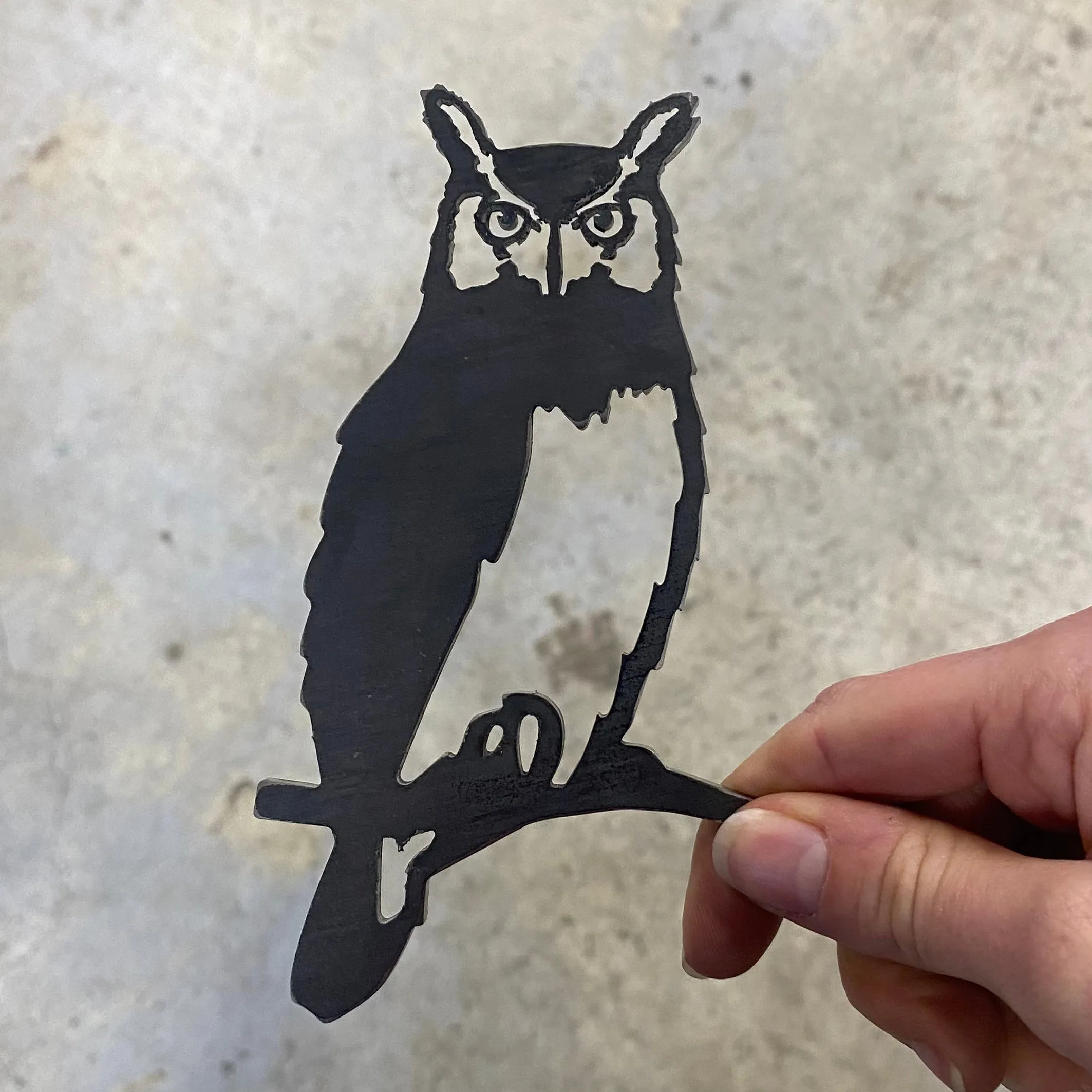 Steel Owl Silhouette Garden Decor by Metalbird