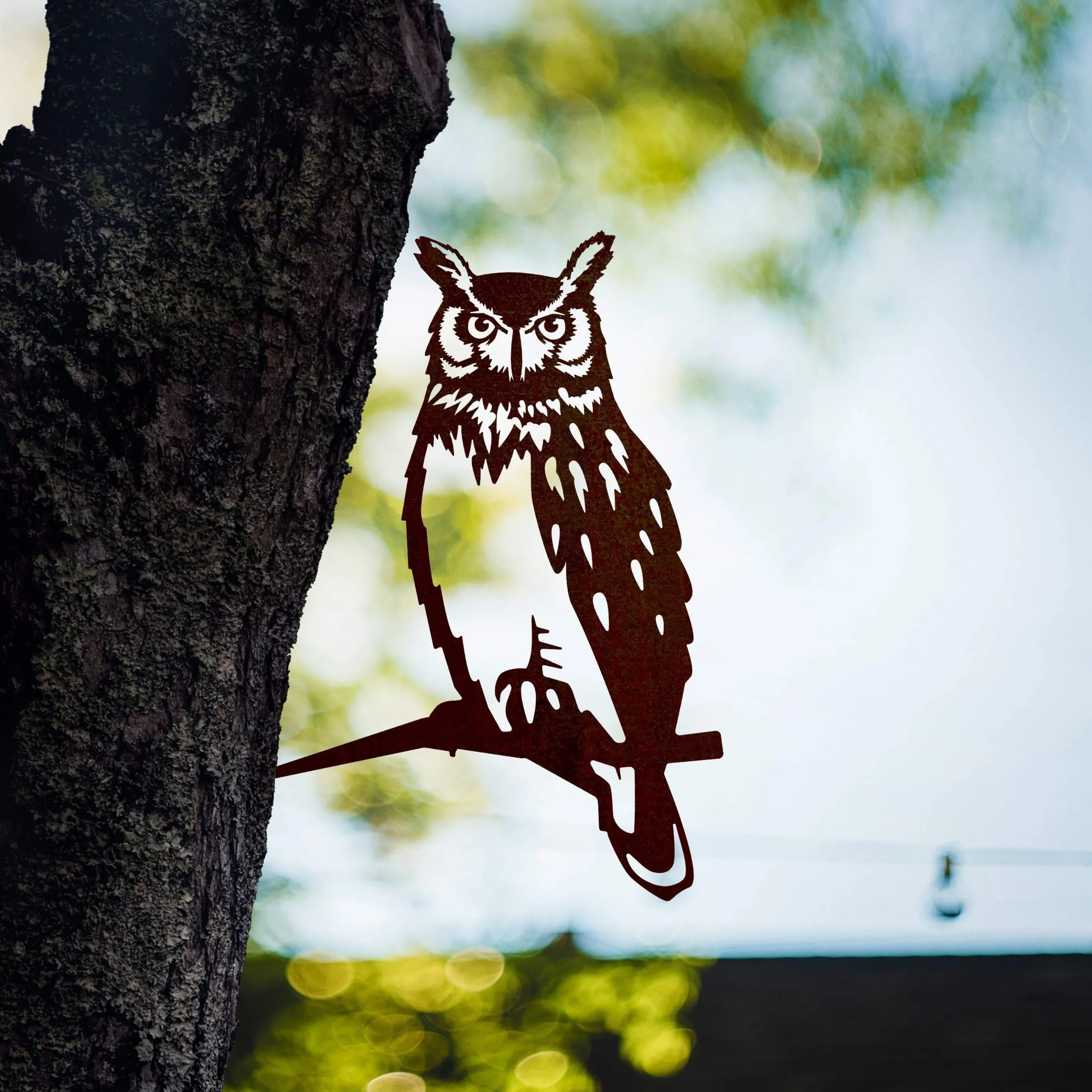 Steel Owl Silhouette Garden Decor by Metalbird