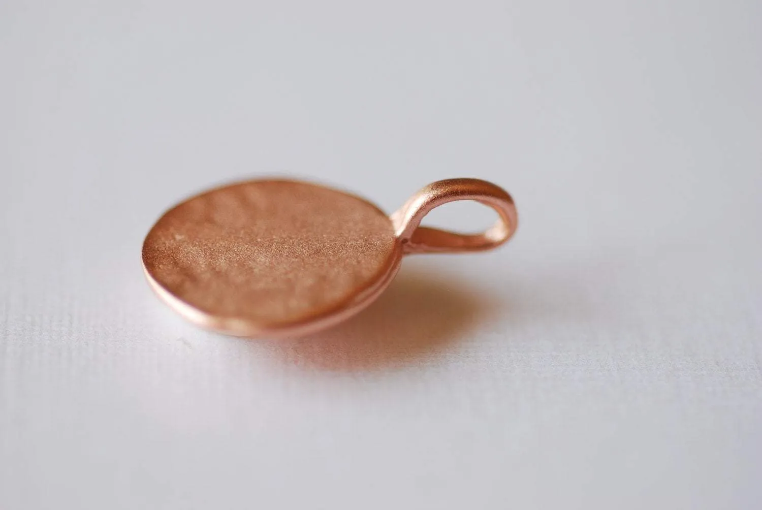 Vermeil Gold Round Blank Disc Charm Attached Bail -18k gold plated over sterling silver,blank disc, Gold stamping disc, Rose Gold disc, 97