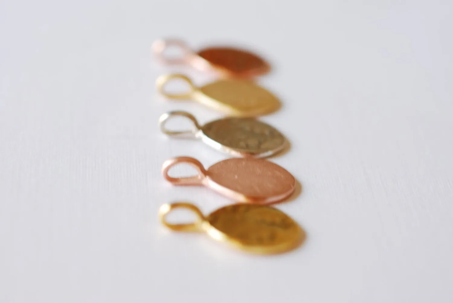 Vermeil Gold Round Blank Disc Charm Attached Bail -18k gold plated over sterling silver,blank disc, Gold stamping disc, Rose Gold disc, 97
