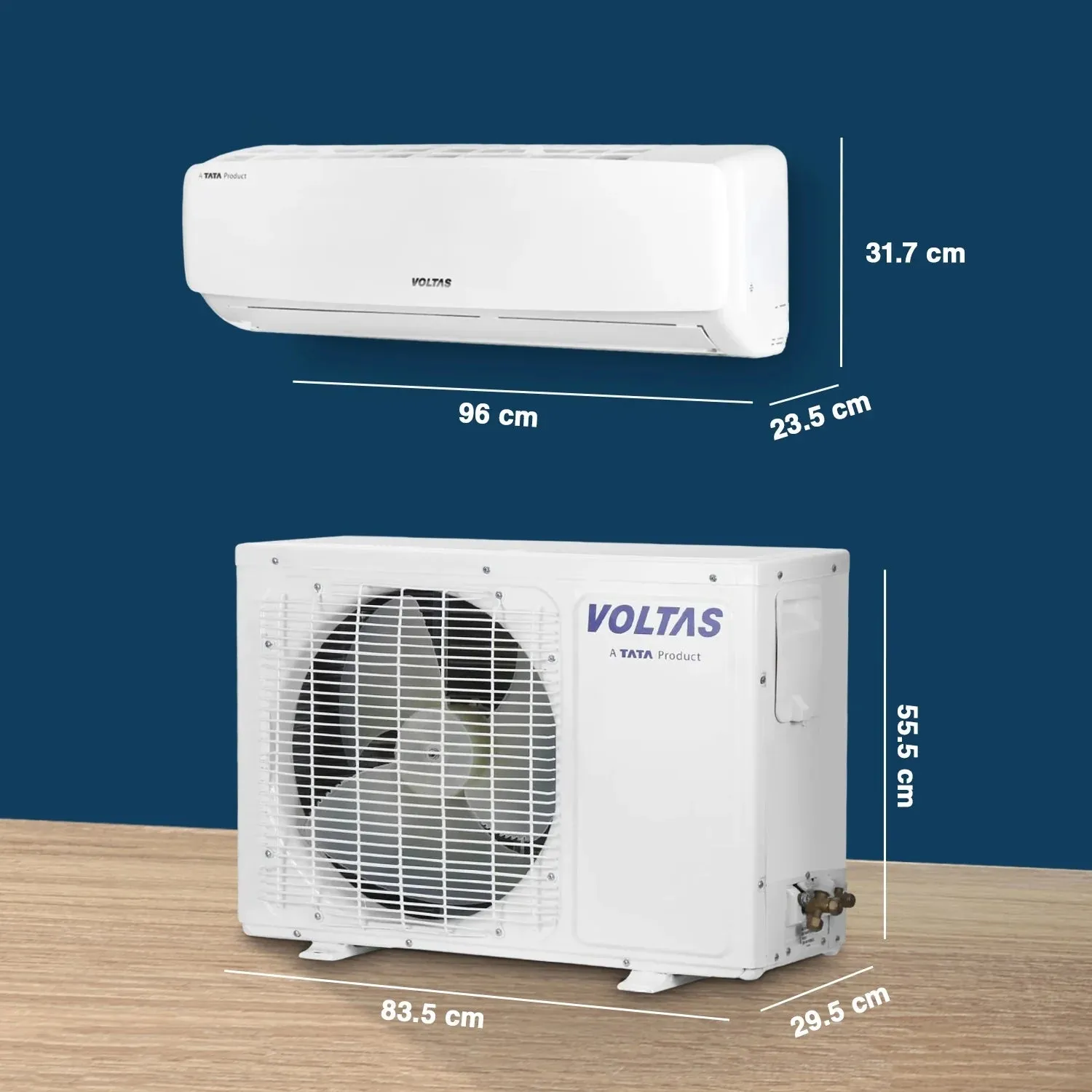 Voltas 1.5 Ton 3 Star Fixed Split AC Copper, 183 Vectra Elegant , White